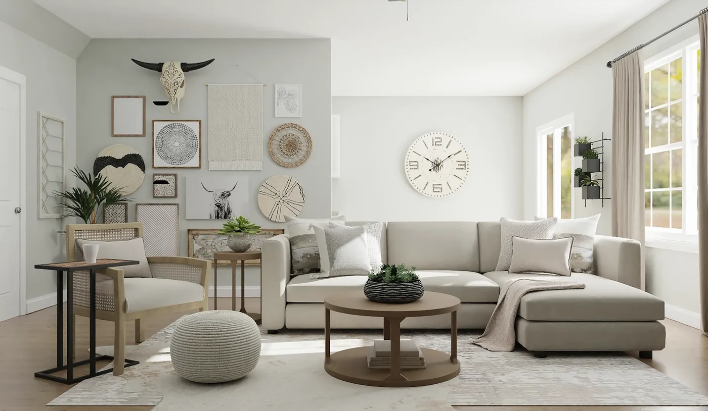A furnished residential living room